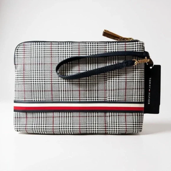 Tommy Hilfiger • Women Wristlet Purse Pouch Blue and White Full Zipper - Picture 2 of 4